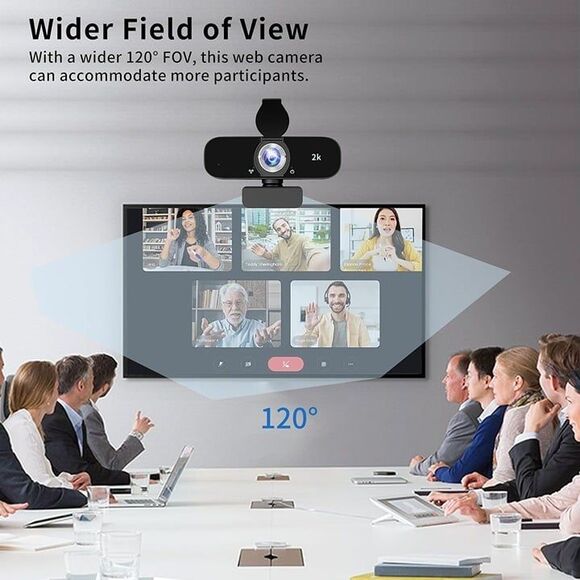 PC Webcam for Laptop, Desktop Computer, USB (2K-QS) - Picture 5 of 9